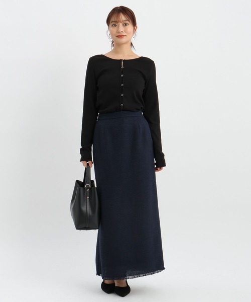 Andemiu（アンデミュウ）の「前後2WAYボタンリブカットソー641145（Tシャツ/カットソー・レディース・ホワイト×ブラック/ブラック×ホワイト/ブラック×ブラック・FREE）」の19枚目の写真