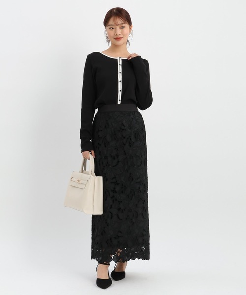 Andemiu（アンデミュウ）の「前後2WAYボタンリブカットソー641145（Tシャツ/カットソー・レディース・ホワイト×ブラック/ブラック×ホワイト/ブラック×ブラック・FREE）」の21枚目の写真