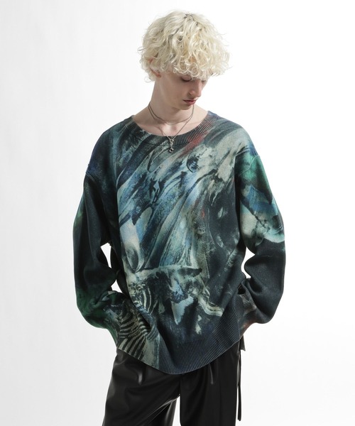 HARE(ハレ)の「オーバーニットプルオーバー by MAO KAWASAKI(HARE)(ニット/セーター・メンズ・ブラック系その他/ブルー系その他・FREE)」の17枚目の写真