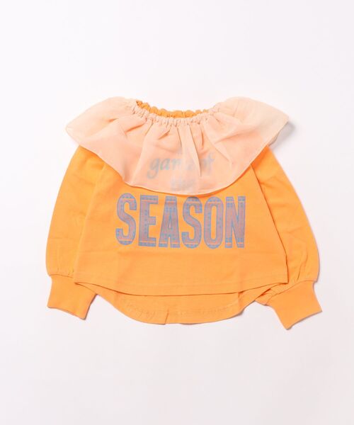 Ocean&Ground（オーシャン&グラウンド）の「フリルカラーリメイクロンＴ（Tシャツ/カットソー・キッズ・グリーン/ホワイト/オレンジ・80/90/95/100/110/120/130/140）」の3枚目の写真