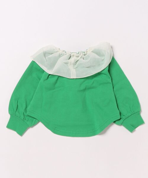 Ocean&Ground（オーシャン&グラウンド）の「フリルカラーリメイクロンＴ（Tシャツ/カットソー・キッズ・グリーン/ホワイト/オレンジ・80/90/95/100/110/120/130/140）」の9枚目の写真