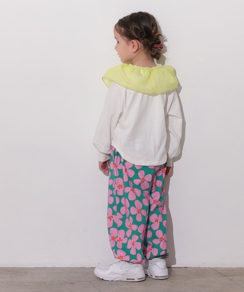 Ocean&Ground（オーシャン&グラウンド）の「フリルカラーリメイクロンＴ（Tシャツ/カットソー・キッズ・グリーン/ホワイト/オレンジ・80/90/95/100/110/120/130/140）」の6枚目の写真