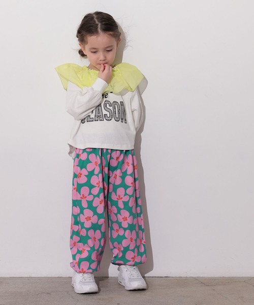 Ocean&Ground（オーシャン&グラウンド）の「フリルカラーリメイクロンＴ（Tシャツ/カットソー・キッズ・グリーン/ホワイト/オレンジ・80/90/95/100/110/120/130/140）」の5枚目の写真