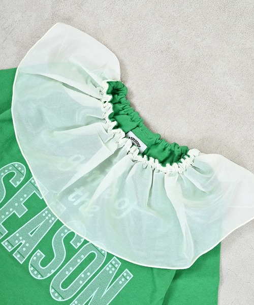 Ocean&Ground（オーシャン&グラウンド）の「フリルカラーリメイクロンＴ（Tシャツ/カットソー・キッズ・グリーン/ホワイト/オレンジ・80/90/95/100/110/120/130/140）」の10枚目の写真