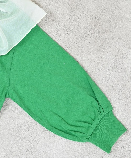 Ocean&Ground（オーシャン&グラウンド）の「フリルカラーリメイクロンＴ（Tシャツ/カットソー・キッズ・グリーン/ホワイト/オレンジ・80/90/95/100/110/120/130/140）」の11枚目の写真