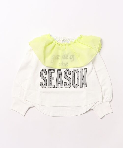 Ocean&Ground（オーシャン&グラウンド）の「フリルカラーリメイクロンＴ（Tシャツ/カットソー・キッズ・グリーン/ホワイト/オレンジ・80/90/95/100/110/120/130/140）」の7枚目の写真