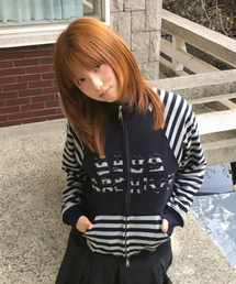9999ARCHIVE（9999アーカイブ）の「[9999xMIKO] Stripe Applique Jersey（ナイロンジャケット）」