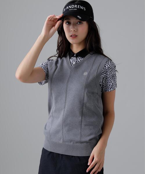 St ANDREWS(セントアンドリュース)の「14G天竺×ケーブル Vネックニットベスト (WOMENS)(ニット/セーター・レディース・グレー/ブラック/ホワイト・M/S/L)」の11枚目の写真