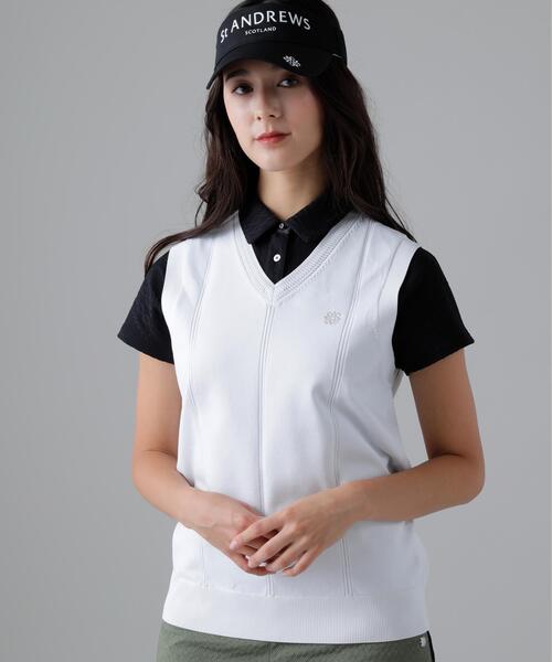 St ANDREWS(セントアンドリュース)の「14G天竺×ケーブル Vネックニットベスト (WOMENS)(ニット/セーター・レディース・グレー/ブラック/ホワイト・M/S/L)」の18枚目の写真