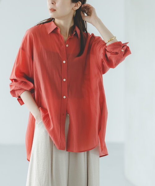 洗える】シルキーコットンフォルムシャツ（シャツ/ブラウス）｜NOBLE