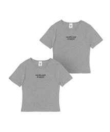 オリジンパリ クロップ半袖Tシャツ(メランジ)