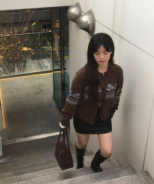 BELLOL(ベロエル)の「Flower point cardigan BROWN(カーディガン/ボレロ・レディース・その他・FREE)」の5枚目の写真