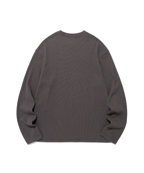 ISTKUNST(イストクンスト)の「DOES NOT TEACH WAFFLE LS TEE_CHARCOAL(IK2FSMT551A)(Tシャツ/カットソー・レディース・チャコール・S/M/L)」の2枚目の写真