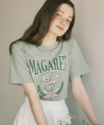 マガレットアートワークTシャツ - モスグリーン