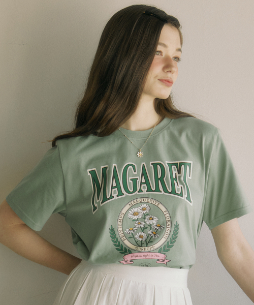 OURHOPE(アワーホープ)の「マガレットアートワークTシャツ - モスグリーン(Tシャツ/カットソー・レディース・オリーブ・1(S)/2(M))」の2枚目の写真