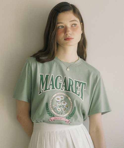 OURHOPE(アワーホープ)の「マガレットアートワークTシャツ - モスグリーン(Tシャツ/カットソー・レディース・オリーブ・1(S)/2(M))」の4枚目の写真