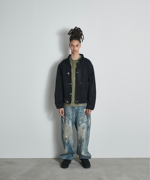 BLANK HOTEL(ブランクホテル)の「Faded Canvas Fireman Buckle Jacket / ファイヤーマンバックルキャンバスワークジャケット(ブルゾン・メンズ・ブラック/グレー・XL/L/M)」の8枚目の写真