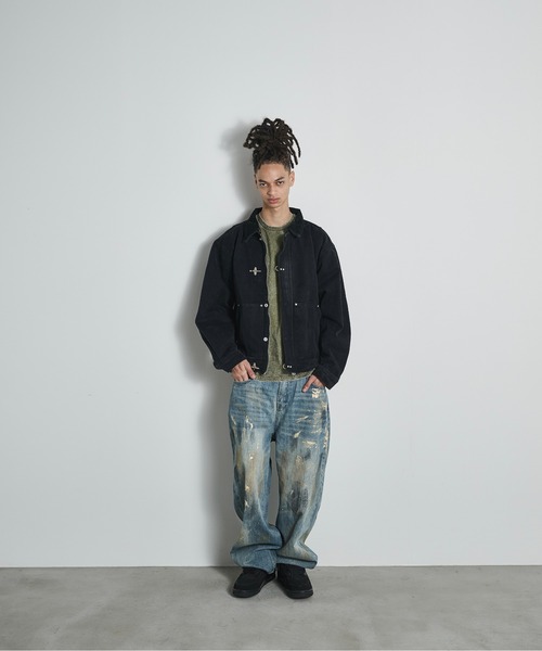 BLANK HOTEL(ブランクホテル)の「Faded Canvas Fireman Buckle Jacket / ファイヤーマンバックルキャンバスワークジャケット(ブルゾン・メンズ・ブラック/グレー・XL/L/M)」の12枚目の写真