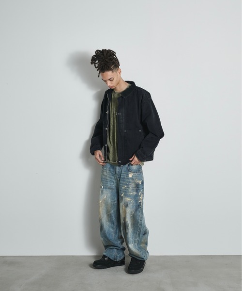 BLANK HOTEL(ブランクホテル)の「Faded Canvas Fireman Buckle Jacket / ファイヤーマンバックルキャンバスワークジャケット(ブルゾン・メンズ・ブラック/グレー・XL/L/M)」の13枚目の写真