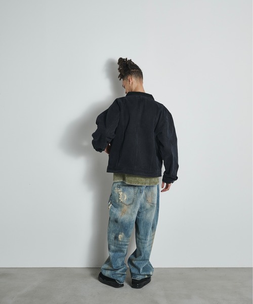 BLANK HOTEL(ブランクホテル)の「Faded Canvas Fireman Buckle Jacket / ファイヤーマンバックルキャンバスワークジャケット(ブルゾン・メンズ・ブラック/グレー・XL/L/M)」の15枚目の写真
