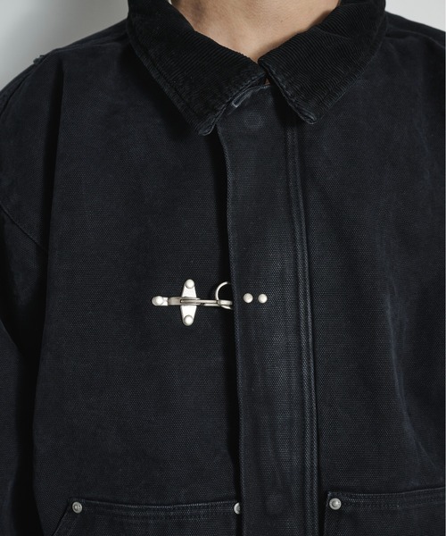 BLANK HOTEL(ブランクホテル)の「Faded Canvas Fireman Buckle Jacket / ファイヤーマンバックルキャンバスワークジャケット(ブルゾン・メンズ・ブラック/グレー・XL/L/M)」の7枚目の写真
