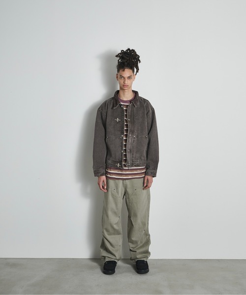 BLANK HOTEL(ブランクホテル)の「Faded Canvas Fireman Buckle Jacket / ファイヤーマンバックルキャンバスワークジャケット(ブルゾン・メンズ・ブラック/グレー・XL/L/M)」の21枚目の写真