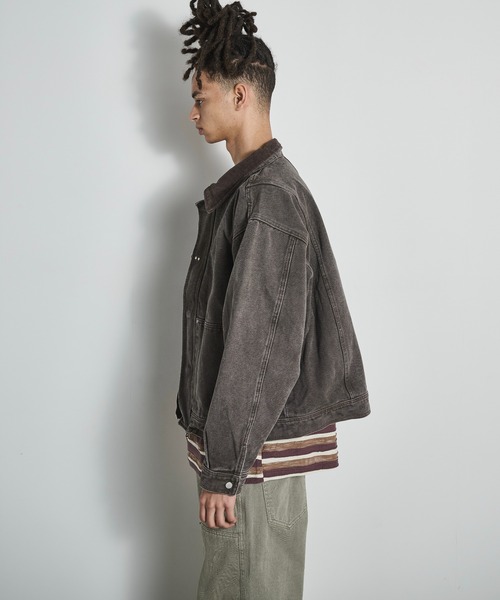 BLANK HOTEL(ブランクホテル)の「Faded Canvas Fireman Buckle Jacket / ファイヤーマンバックルキャンバスワークジャケット(ブルゾン・メンズ・ブラック/グレー・XL/L/M)」の17枚目の写真
