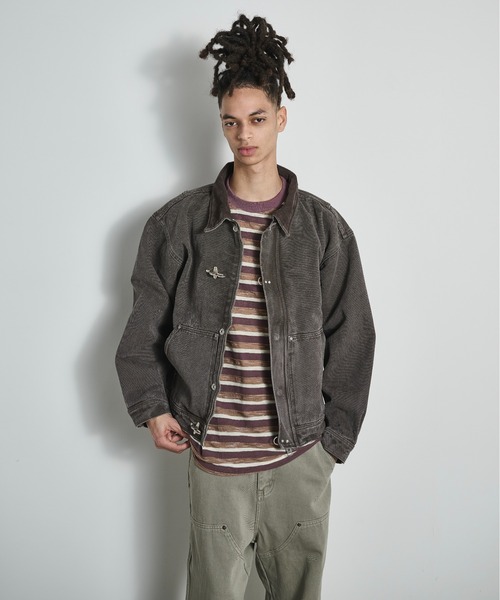 BLANK HOTEL(ブランクホテル)の「Faded Canvas Fireman Buckle Jacket / ファイヤーマンバックルキャンバスワークジャケット(ブルゾン・メンズ・ブラック/グレー・XL/L/M)」の16枚目の写真