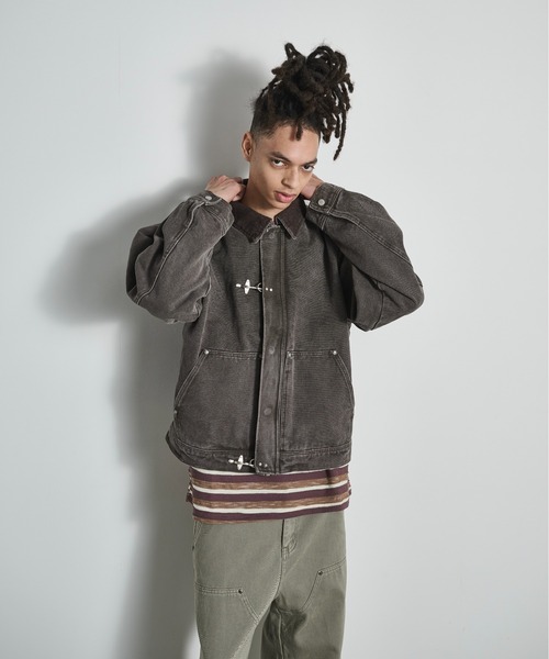 BLANK HOTEL(ブランクホテル)の「Faded Canvas Fireman Buckle Jacket / ファイヤーマンバックルキャンバスワークジャケット(ブルゾン・メンズ・ブラック/グレー・XL/L/M)」の20枚目の写真