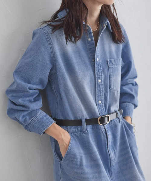 RASW(ラス)の「デニムシャツワンピース(ワンピース・レディース・ブルー/サックスブルー・S/M/L)」の7枚目の写真