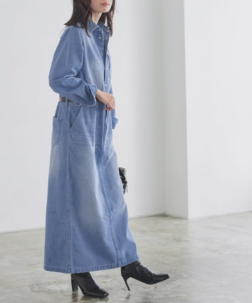 RASW(ラス)の「デニムシャツワンピース(ワンピース・レディース・ブルー/サックスブルー・S/M/L)」の8枚目の写真