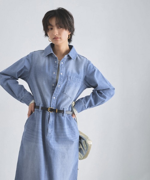 RASW(ラス)の「デニムシャツワンピース(ワンピース・レディース・ブルー/サックスブルー・S/M/L)」の12枚目の写真