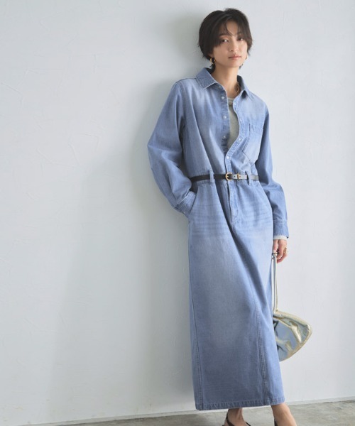 RASW(ラス)の「デニムシャツワンピース(ワンピース・レディース・ブルー/サックスブルー・S/M/L)」の13枚目の写真