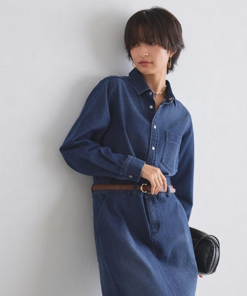 RASW(ラス)の「デニムシャツワンピース(ワンピース・レディース・ブルー/サックスブルー・S/M/L)」の21枚目の写真