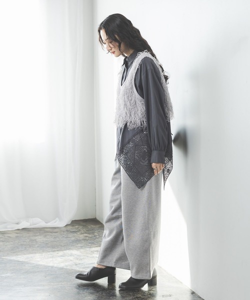 niko and...（ニコアンド）の「ハンカチレースシャツ（シャツ/ブラウス・レディース・オフホワイト/チャコール・FREE）」の8枚目の写真