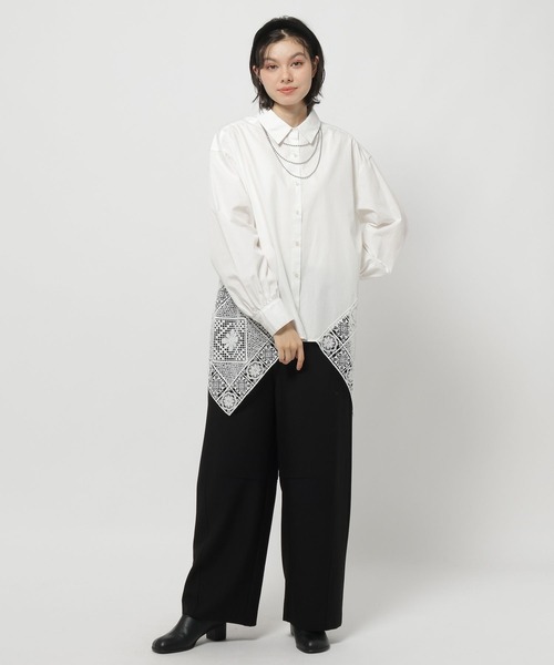 niko and...（ニコアンド）の「ハンカチレースシャツ（シャツ/ブラウス・レディース・オフホワイト/チャコール・FREE）」の11枚目の写真