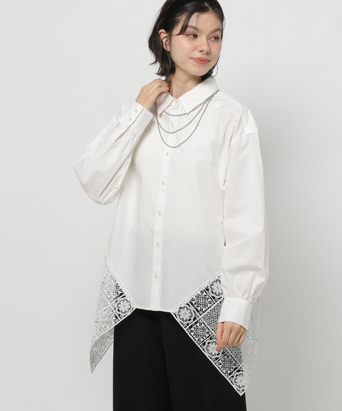 niko and...（ニコアンド）の「ハンカチレースシャツ（シャツ/ブラウス・レディース・オフホワイト/チャコール・FREE）」の13枚目の写真