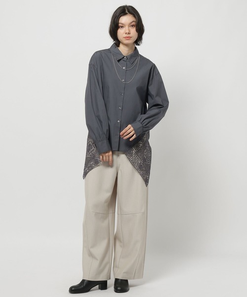 niko and...（ニコアンド）の「ハンカチレースシャツ（シャツ/ブラウス・レディース・オフホワイト/チャコール・FREE）」の15枚目の写真