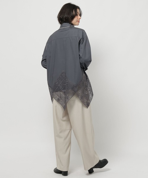 niko and...（ニコアンド）の「ハンカチレースシャツ（シャツ/ブラウス・レディース・オフホワイト/チャコール・FREE）」の16枚目の写真