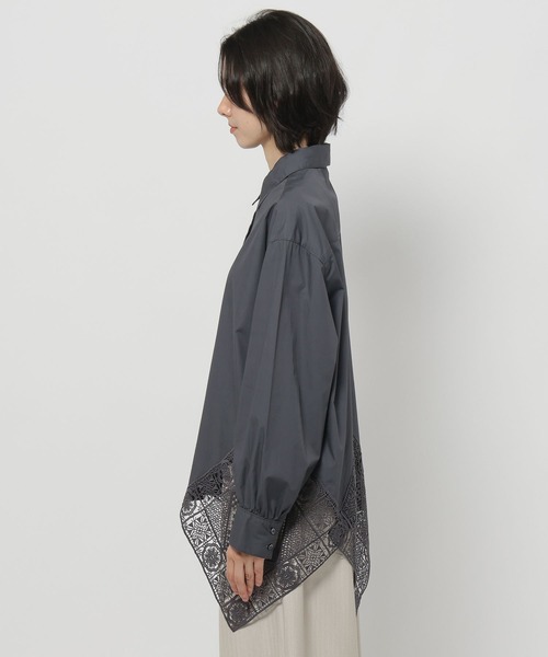 niko and...（ニコアンド）の「ハンカチレースシャツ（シャツ/ブラウス・レディース・オフホワイト/チャコール・FREE）」の20枚目の写真