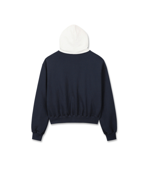 9999ARCHIVE(9999アーカイブ)の「Binding Panel Hoodie Zip-Up(パーカー・レディース・ネイビー・2/3)」の3枚目の写真