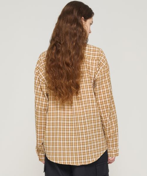 CARGOBROS FOR WOMAN（カーゴブロスフォーウィメン）の「ソフトチェックオーバーシャツ（ベージュ）（シャツ/ブラウス・レディース・その他・FREE）」の2枚目の写真