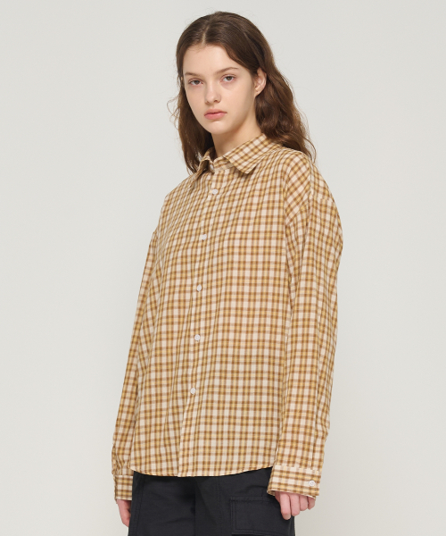 CARGOBROS FOR WOMAN（カーゴブロスフォーウィメン）の「ソフトチェックオーバーシャツ（ベージュ）（シャツ/ブラウス・レディース・その他・FREE）」の3枚目の写真