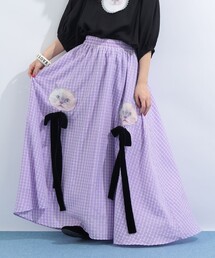 mmts（マミタス）の「“ルビー” ギンガムチェック ギャザー フレアスカート（スカート）」