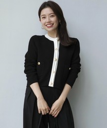 anuans（アニュアンス）の「【ZOZO限定カラー】ノーカラーラーベンニットジャケット（ノーカラージャケット）」