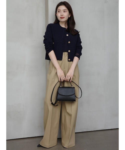 anuans(アニュアンス)の「【ZOZO限定カラー】ノーカラーラーベンニットジャケット(ノーカラージャケット・レディース・その他8/ブラック×ホワイト/ミント/アイボリー/ターコイズブルー/ブラック/ネイビー・S/M)」の20枚目の写真