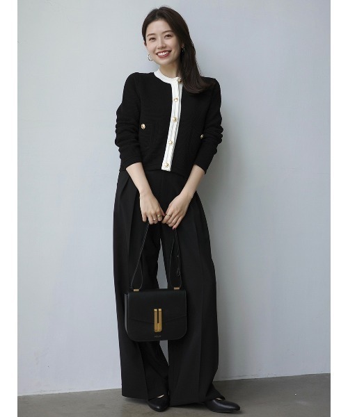 ZOZO限定カラー】ノーカラーラーベンニットジャケット（ノーカラー