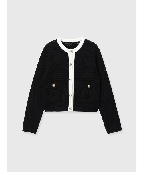 ZOZO限定カラー】ノーカラーラーベンニットジャケット（ノーカラー