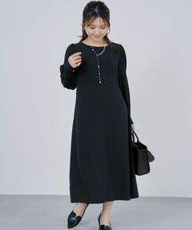 COHINA（コヒナ）の「トリアセジョーゼットシームデザインワンピース-short & regular 【低身長・小柄女性】（ワンピース）」