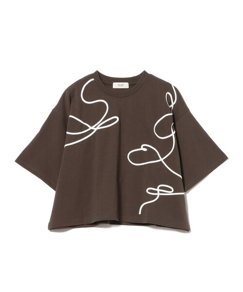 BEAMS HEART(ビームスハート)の「ニュアンス コード 刺繍 Tシャツ(Tシャツ/カットソー・レディース・ブラウン/チャコールグレー/オフホワイト・ONE SIZE)」の9枚目の写真